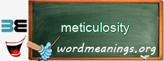 WordMeaning blackboard for meticulosity